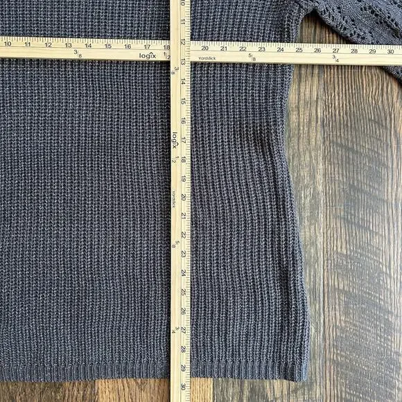 Lane Bryant Plus Size 22/24 Gray Metallic Knit Sweater Beaded Sleeve NWT - Picture 9 of 9